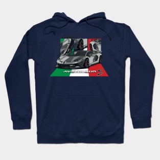 Lamborghini Aventador with Italian flag Hoodie